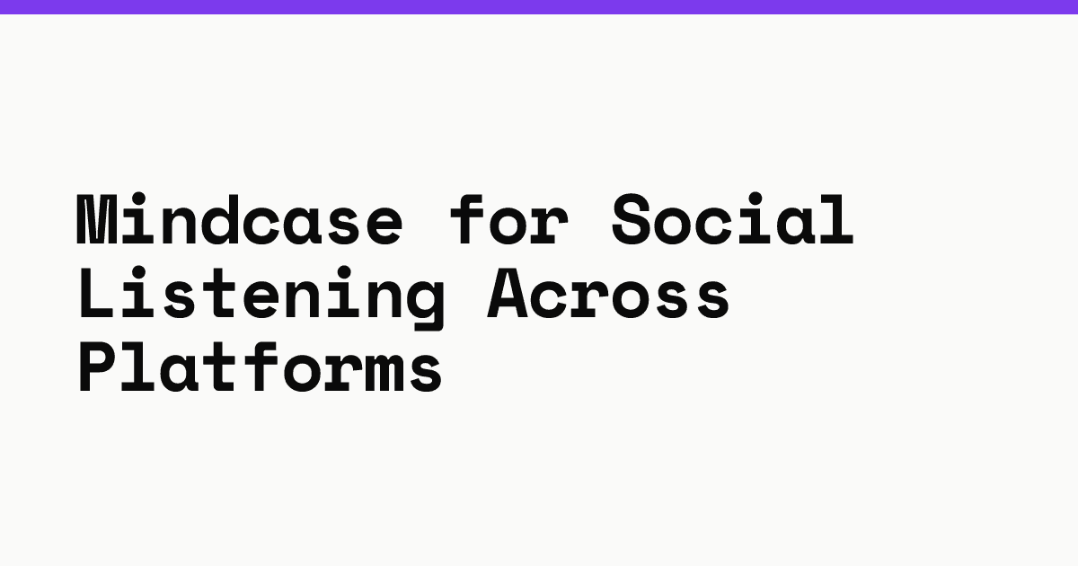 Mindcase for social listening across platforms